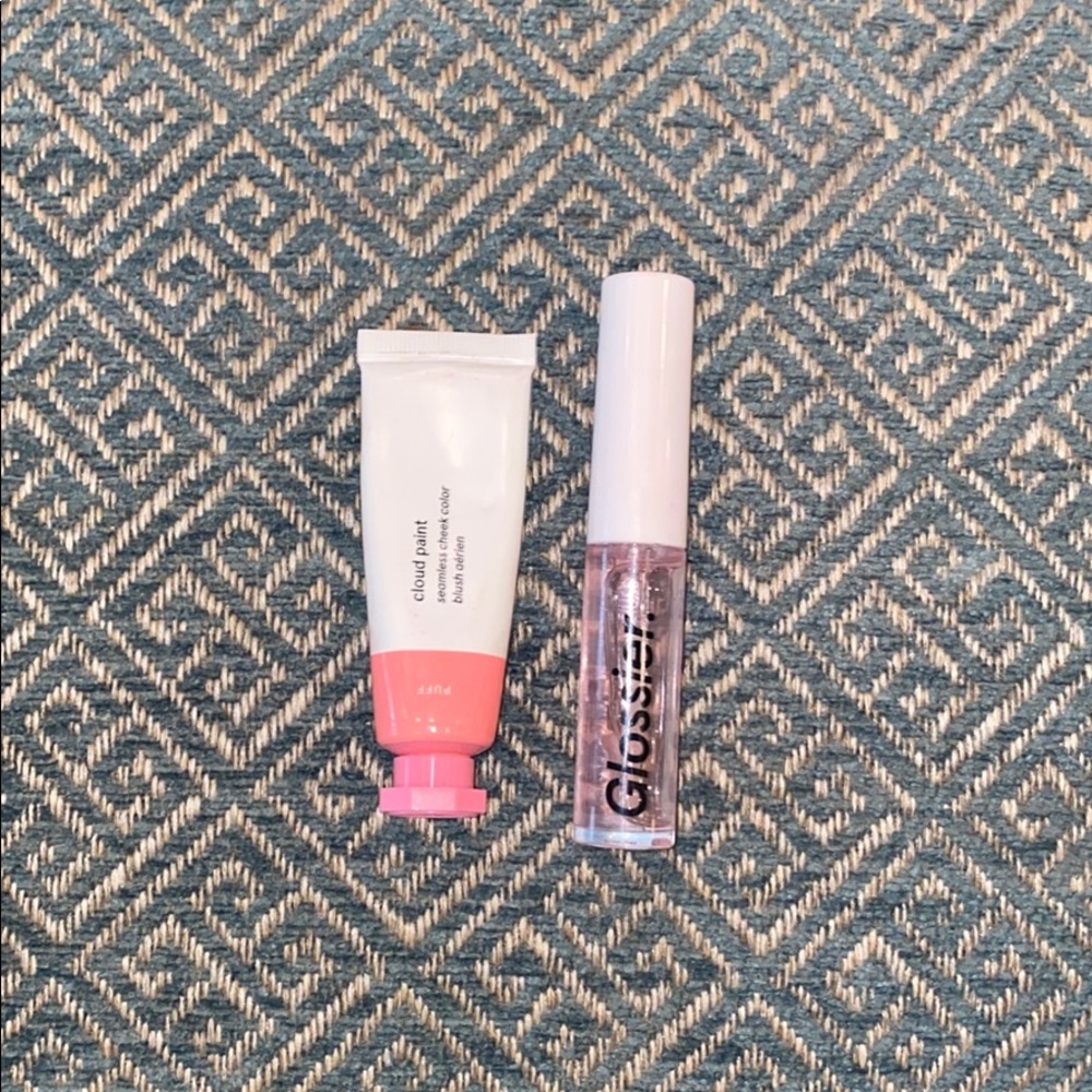 Glossier Cloud Paint and lip gloss set